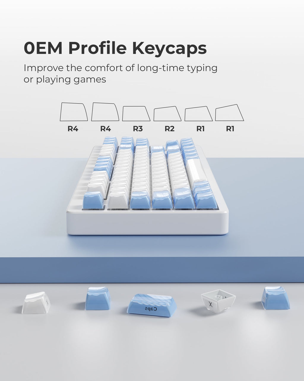 XVX Magic Wave OEM Profile Side-Printed 136-Key PC Keycap Set