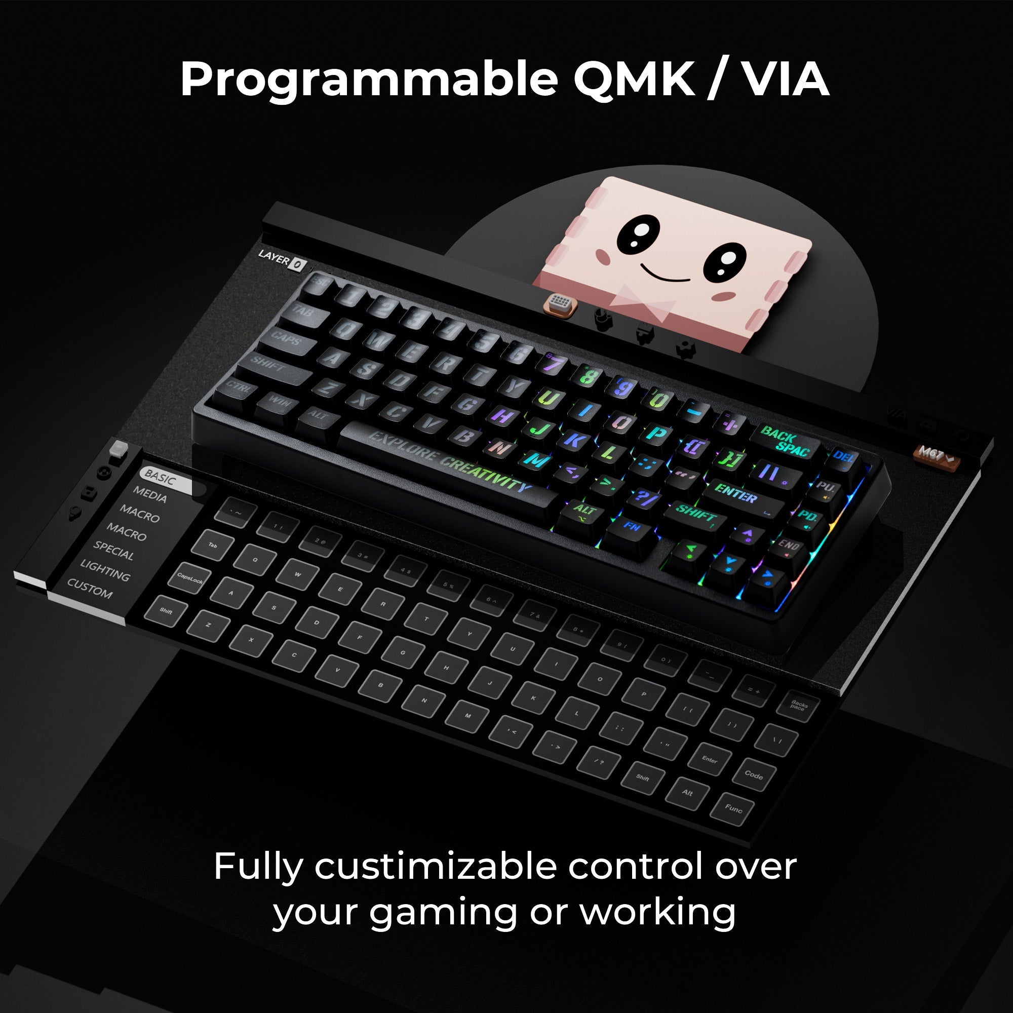 XVX M67 JadeStone Miami Tri-Mode RGB Mechanical Keyboard