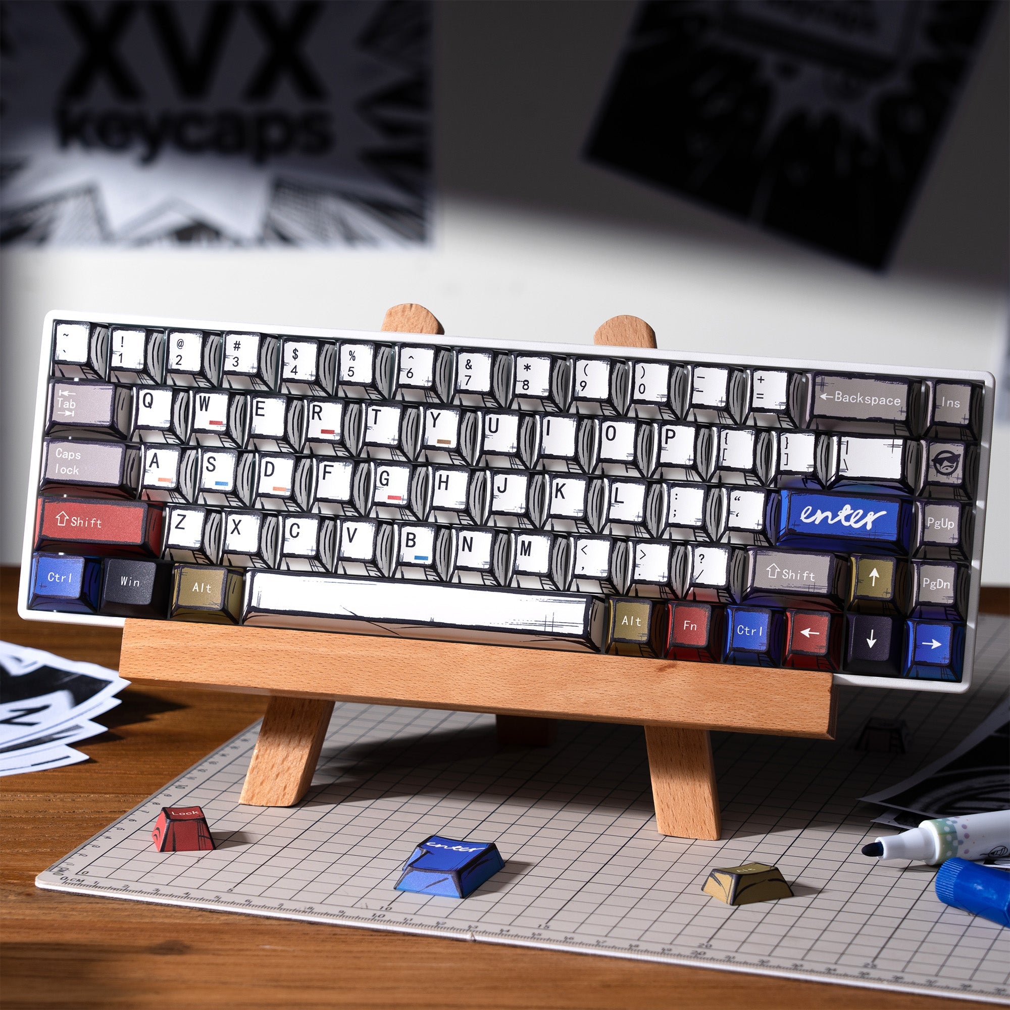 XVX Manga Graffiti Cherry Profile 134-Key Dye-Sublimation PBT Keycap Set