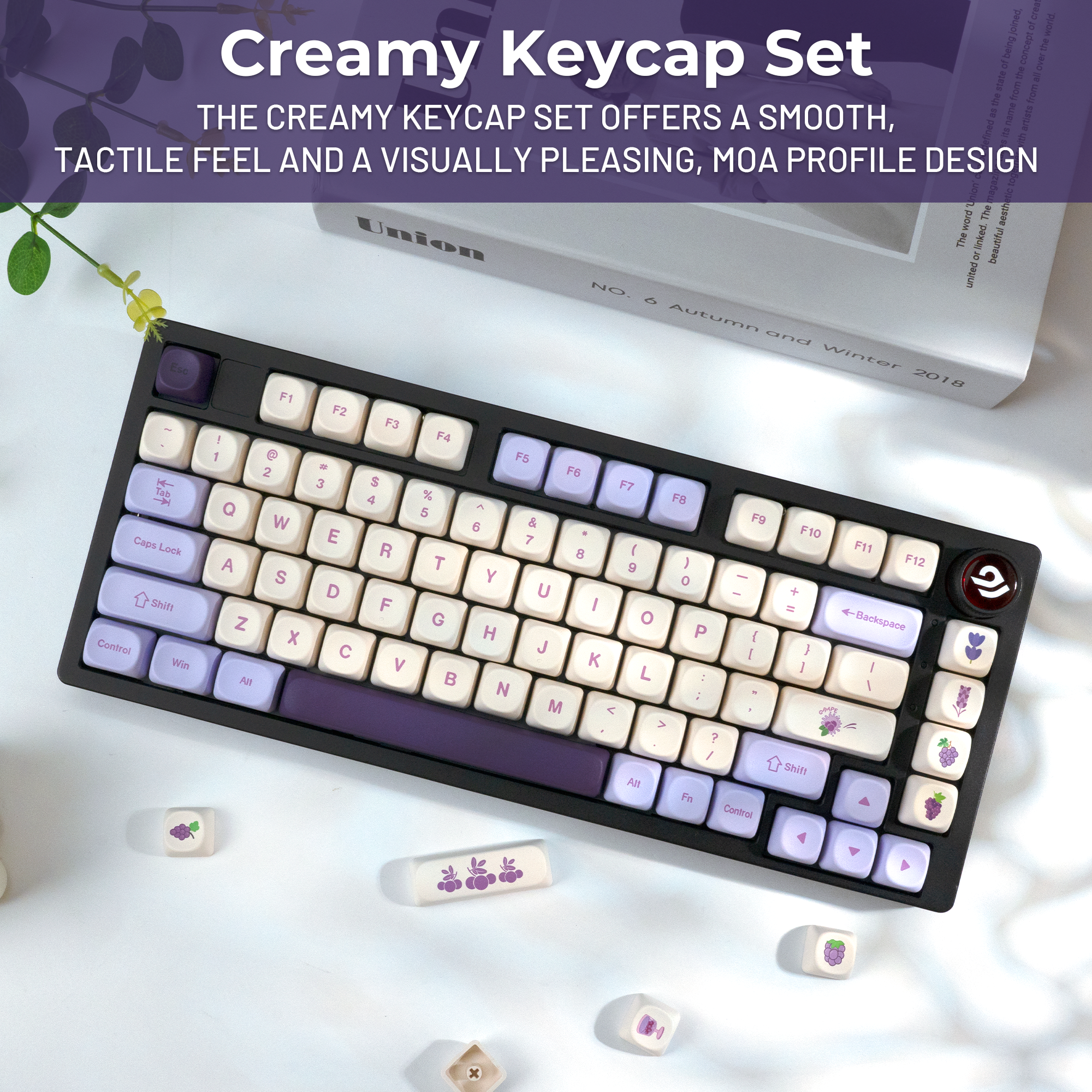 XVX Purple Grapes MOA Profile Dye-Sublimation 143-Key PBT Keycap Set