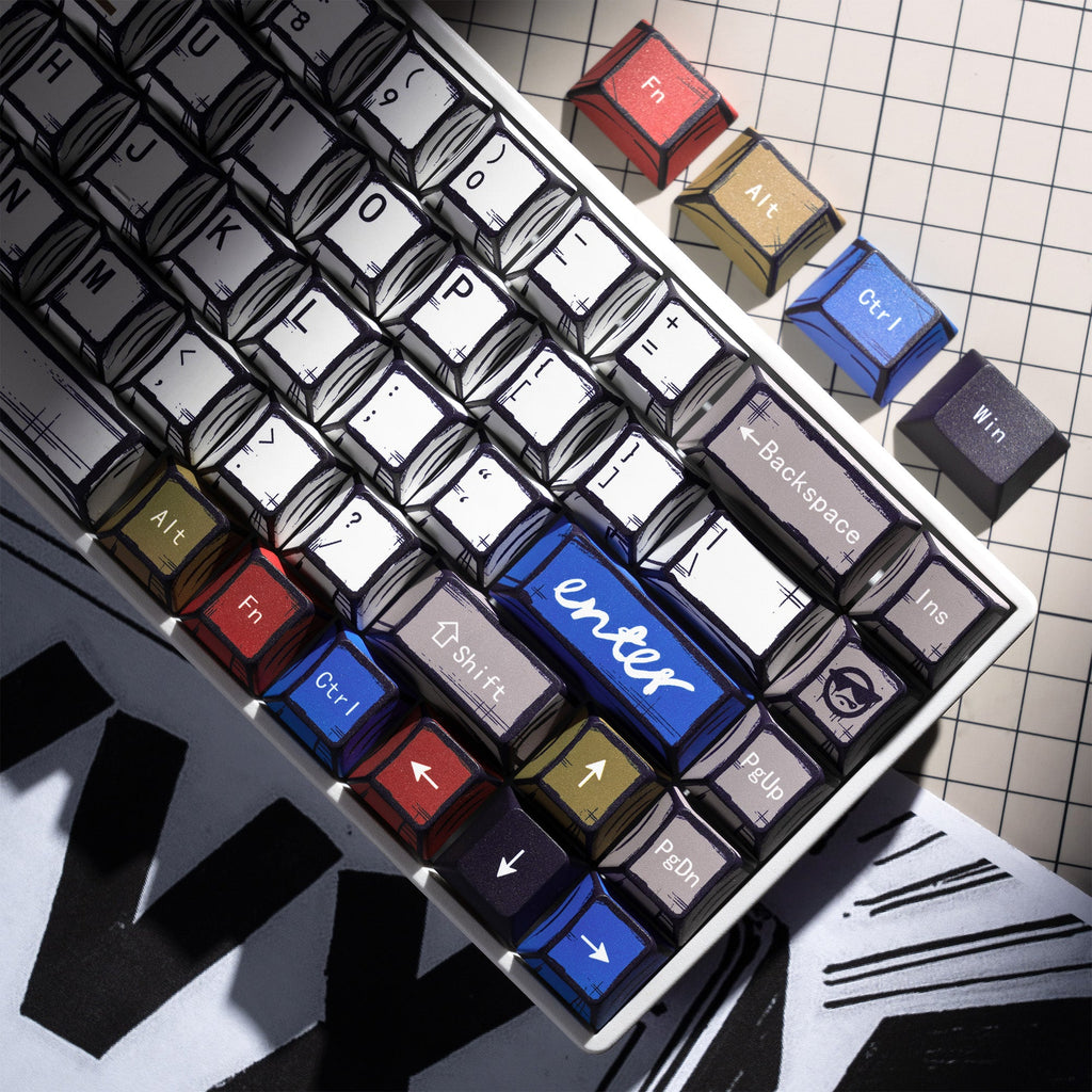 XVX Manga Graffiti Cherry Profile 134-Key Dye-Sublimation PBT Keycap Set
