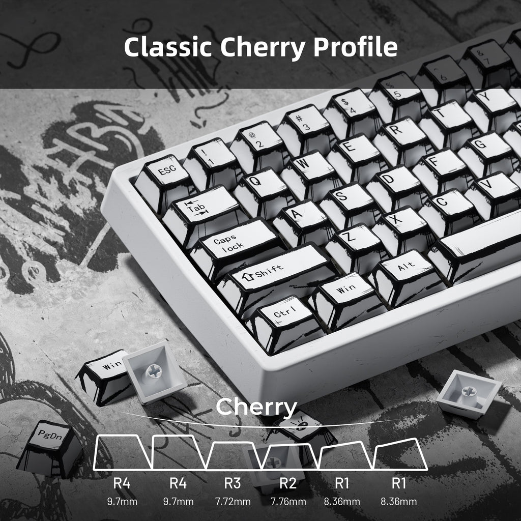 XVX Manga Graffiti Cherry Profile 134-Key Dye-Sublimation PBT Keycap Set