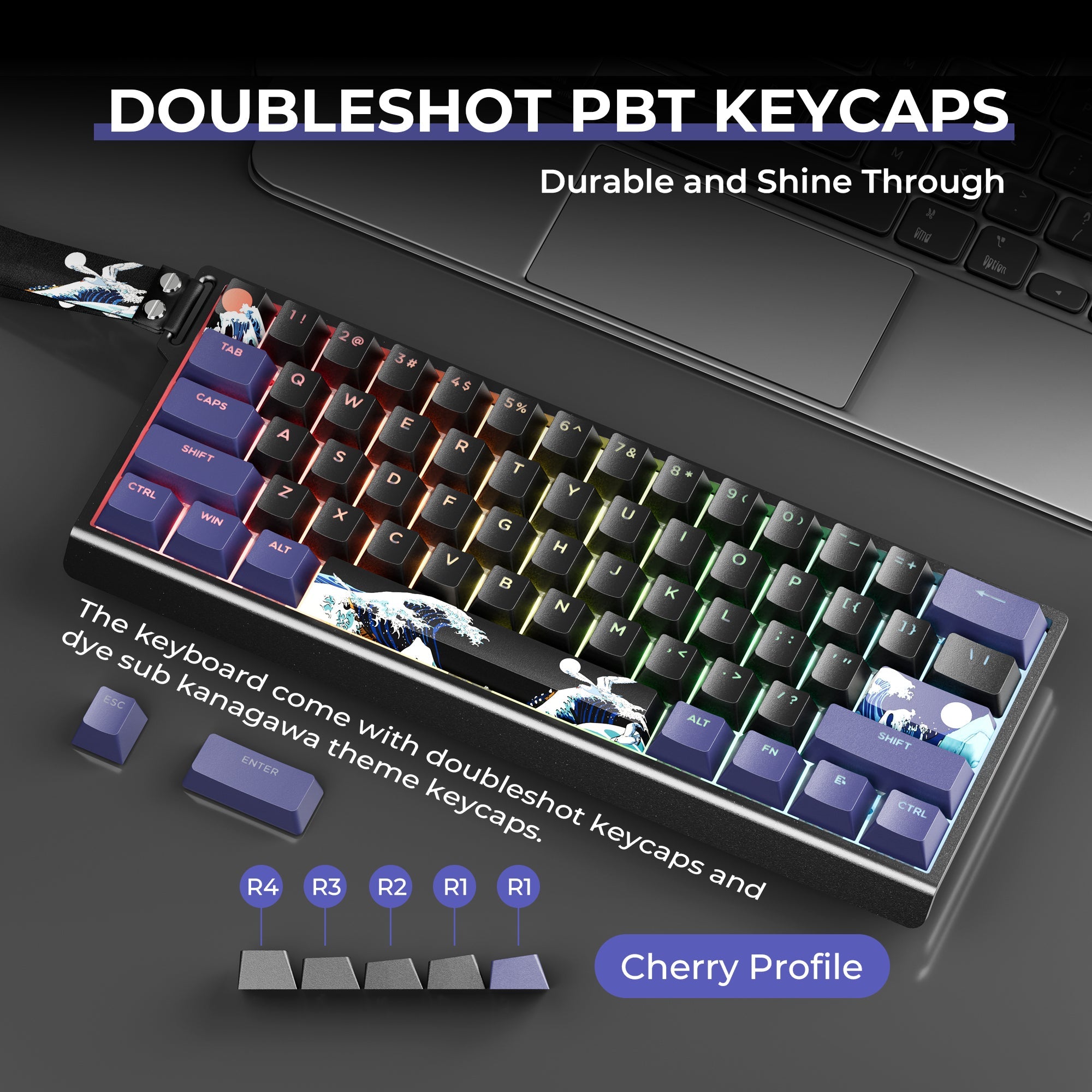 XVX H61 Coral Sea Themed Aluminum Wired RGB Mechanical Keyboard