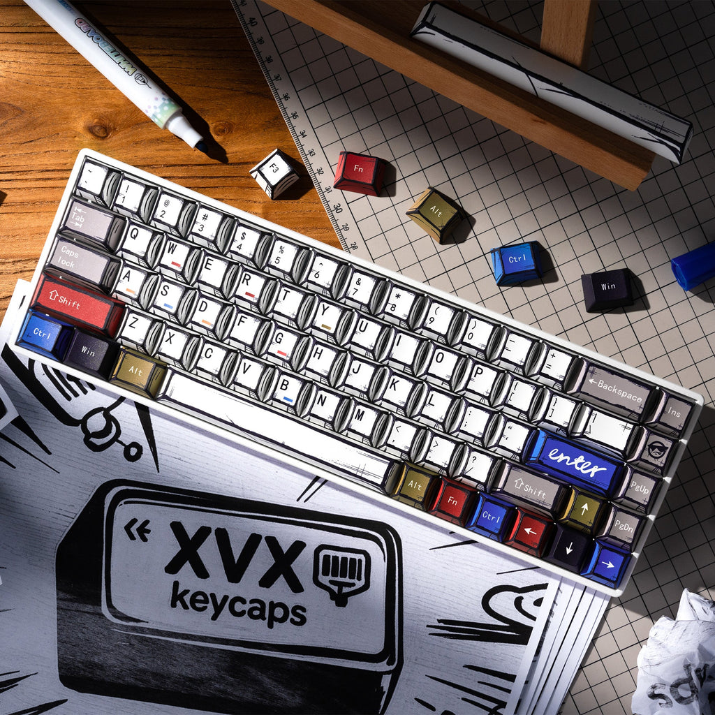 XVX Manga Graffiti Cherry Profile 134-Key Dye-Sublimation PBT Keycap Set