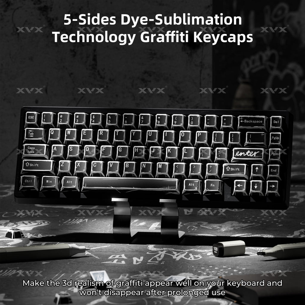 XVX Manga Graffiti Cherry Profile 134-Key Dye-Sublimation PBT Keycap Set