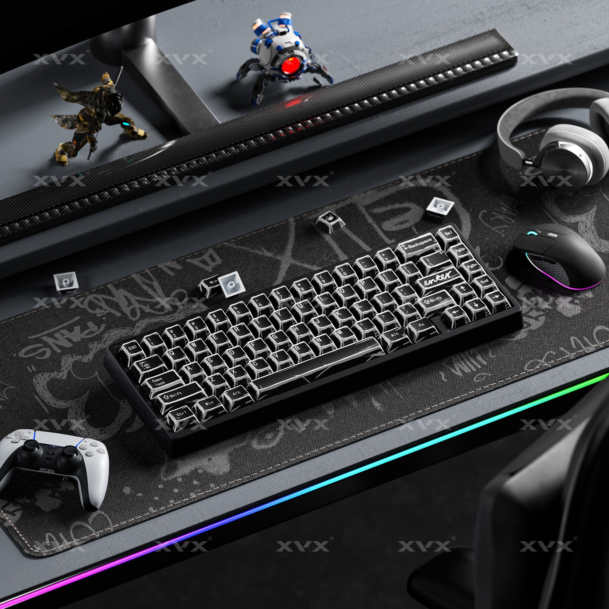 XVX Manga Graffiti Cherry Profile 134-Key Dye-Sublimation PBT Keycap Set