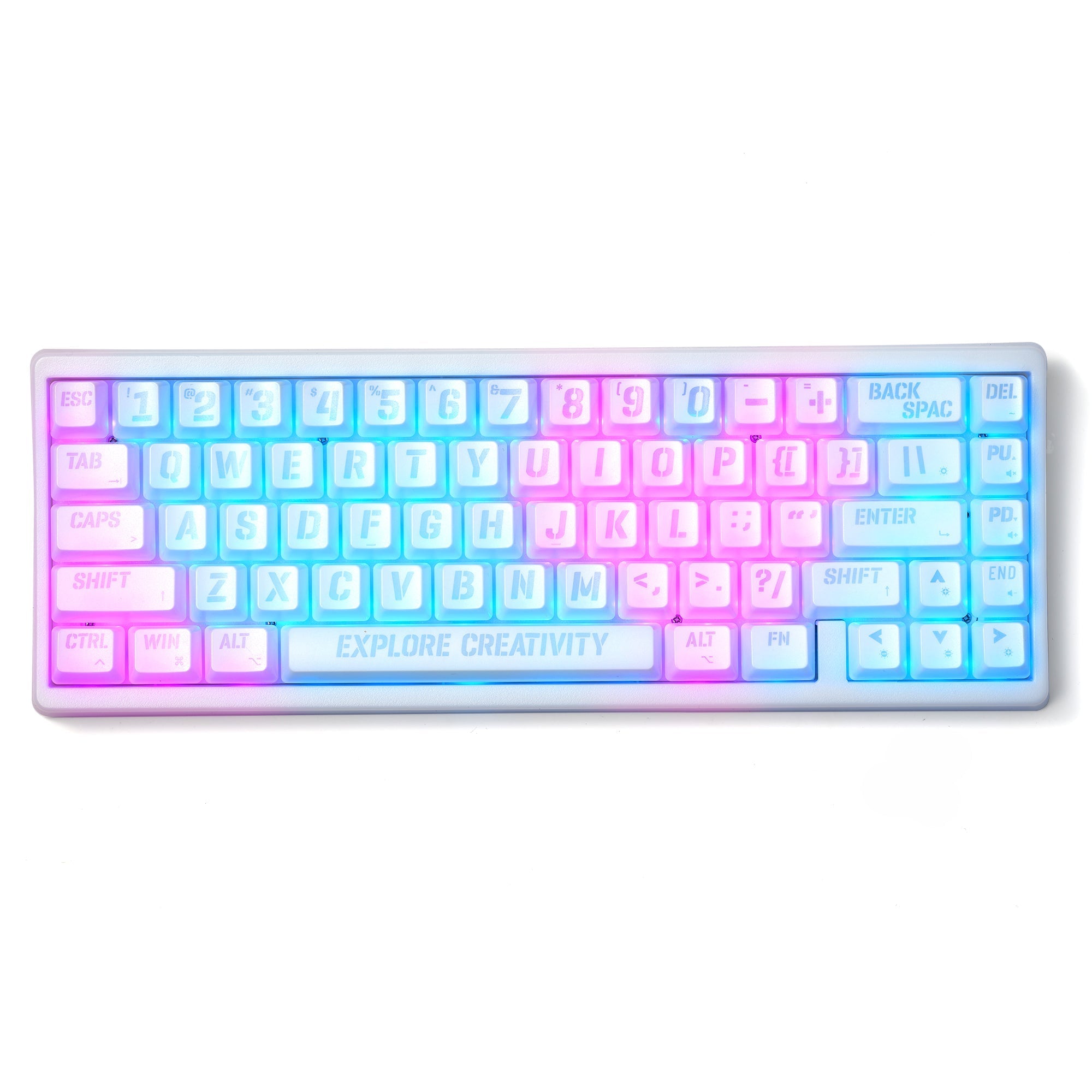 XVX M67 JadeStone Stellar White Tri-Mode RGB Mechanical Keyboard