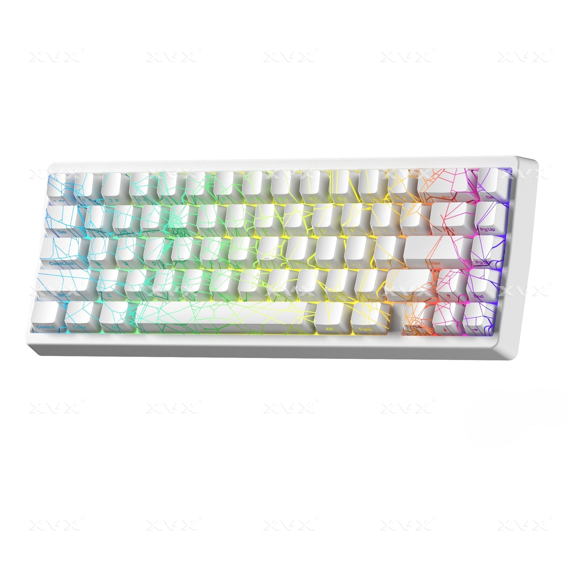 XVX M67 JadeStone Stellar White Tri-Mode RGB Mechanical Keyboard