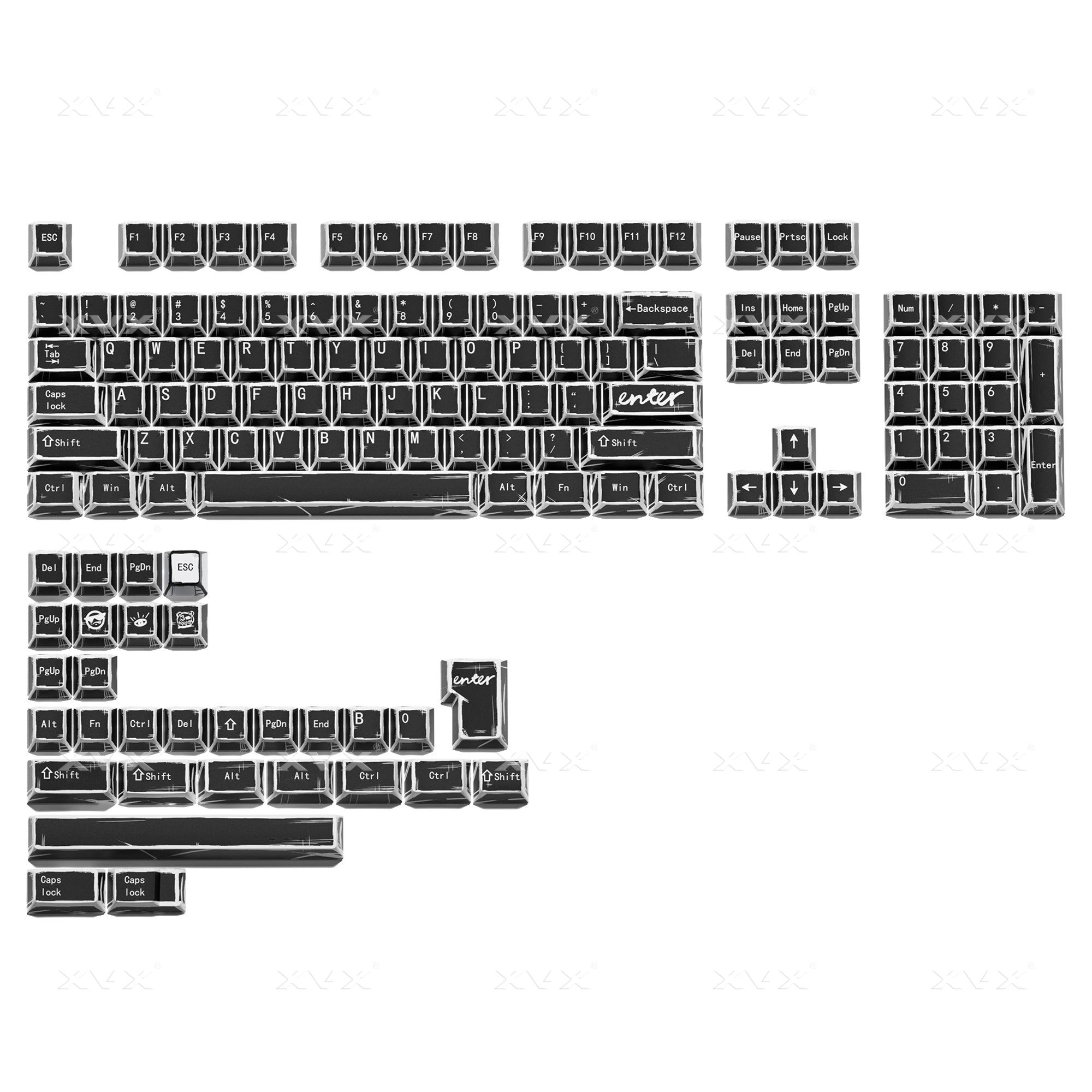 XVX Manga Graffiti Cherry Profile 134-Key Dye-Sublimation PBT Keycap Set