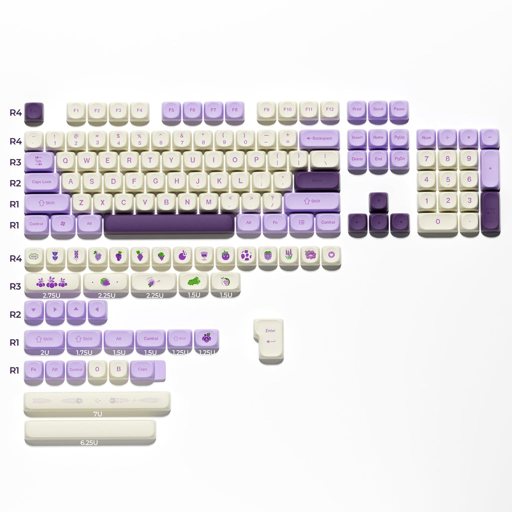 XVX Purple Grapes MOA Profile Dye-Sublimation 143-Key PBT Keycap Set